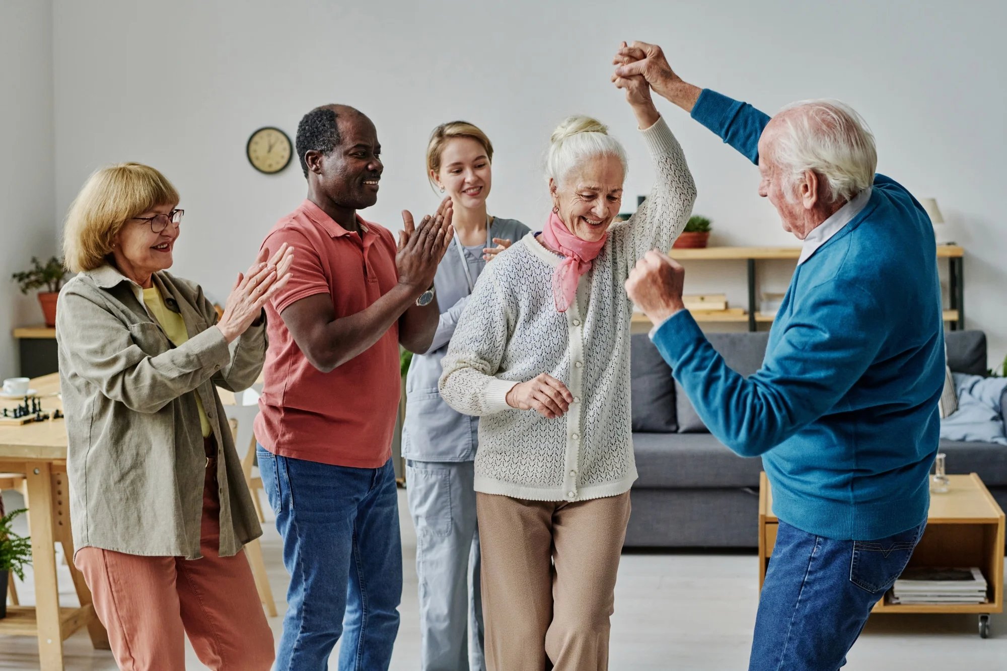 Elderly people enjoying activities - Kingsmead Care Home