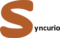 Syncurio logo with black text