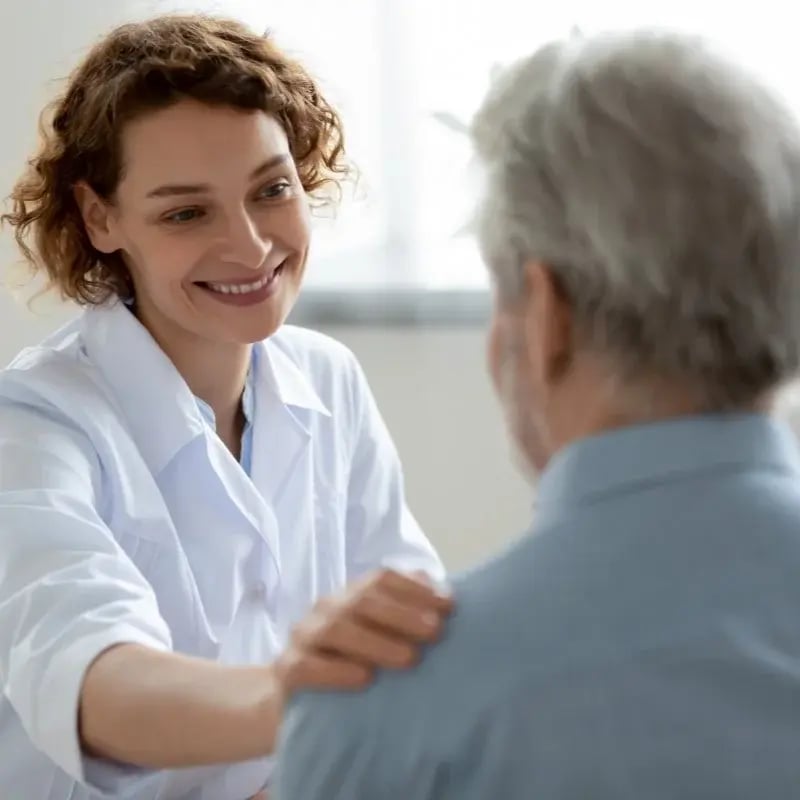 Support worker with a client