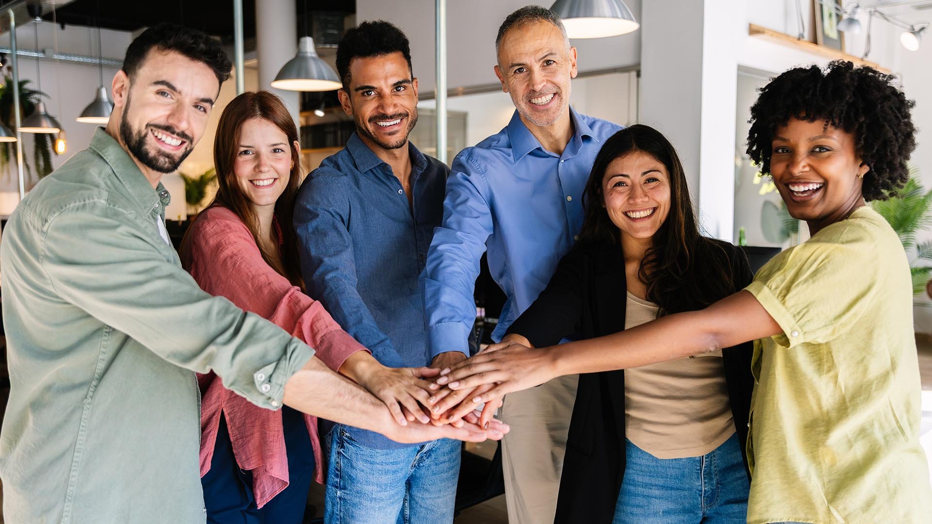 Group of entrepreneurs join hands