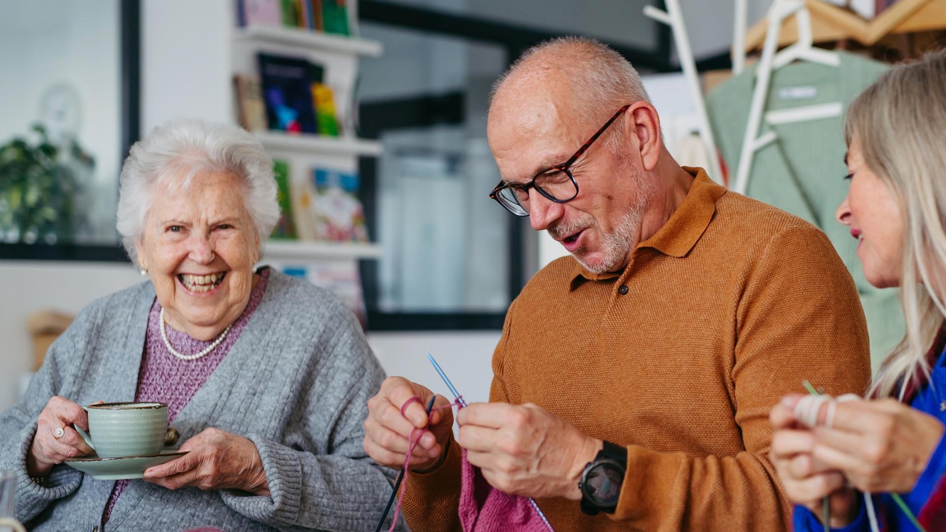 Residents participate in a craft session