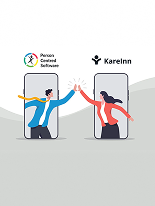 Illustration of PCS and KareInn avatars high-fiving