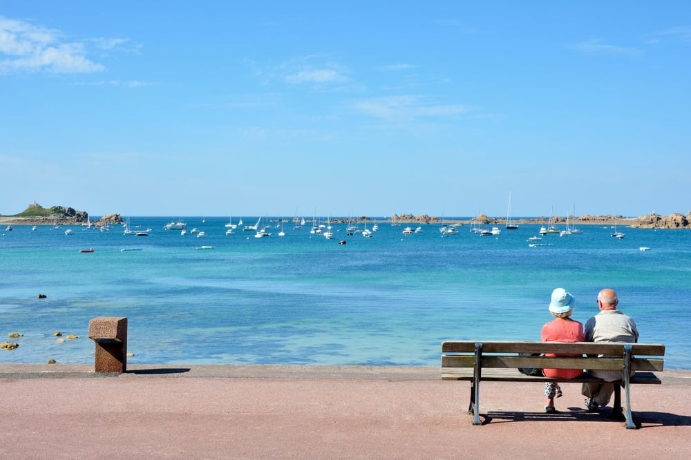 older couple on beach