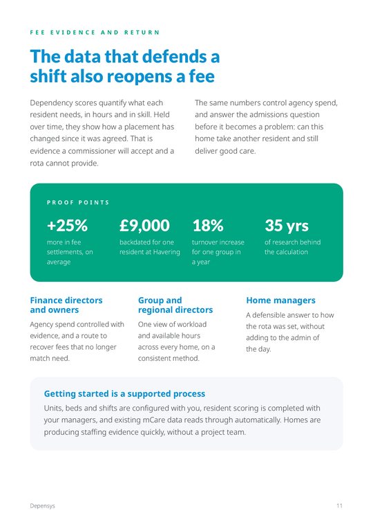 Brochure page: The data that defends a shift also reopens a fee.