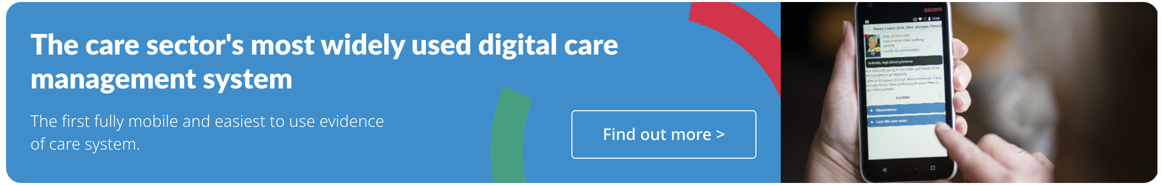 Care sector's most widely used digital care management system CTA