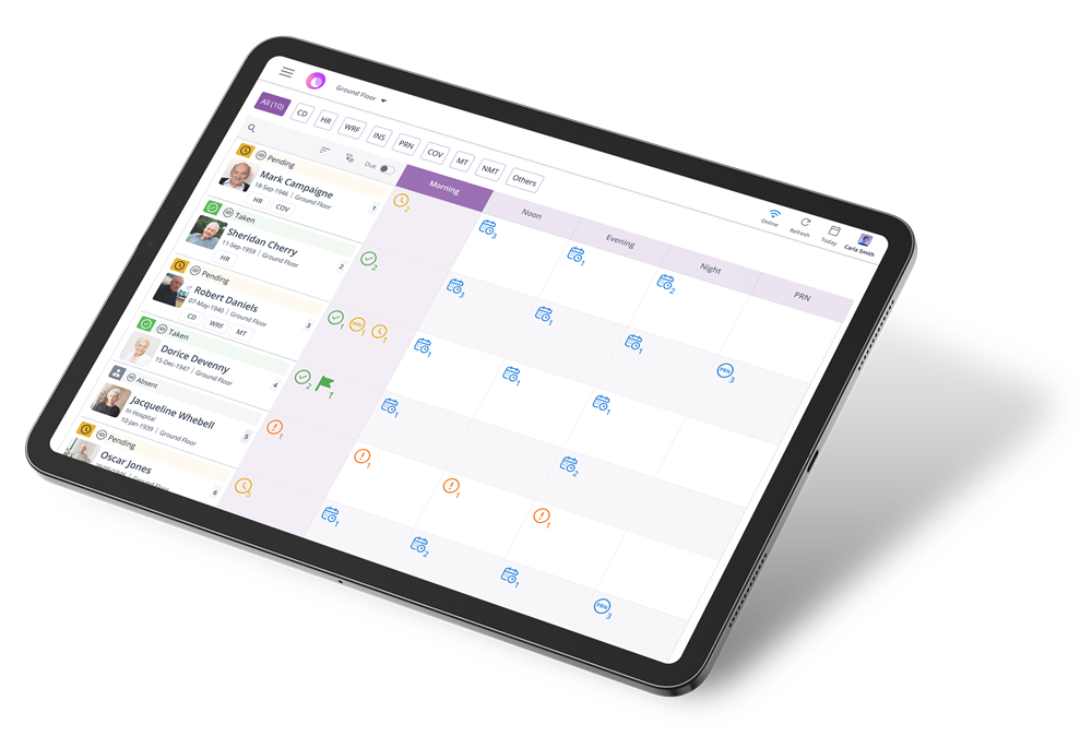 Camascope on tablet screen